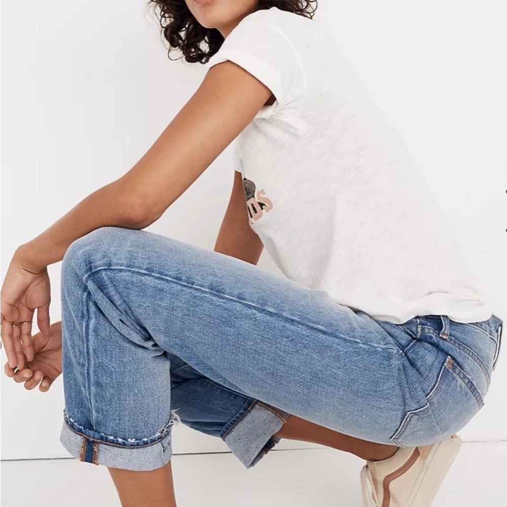 Madewell The Dad Jean in light wash with light distress/button fly. Size 14/32 - Picture 10 of 14